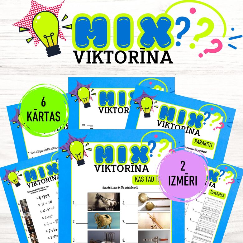 Spēle "MIX viktorīna", digitāls PDF fails